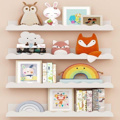 Vierstufiges schwebendes Regal für das Kinderzimmer (1/5)