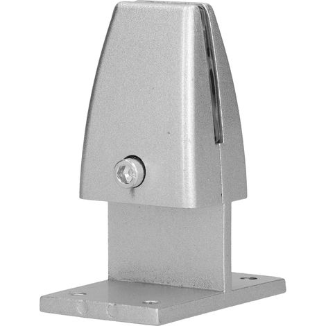 Set mit 4 doppelten T-Clips für Trennwände, mit Sockel, für Bürotrennwände und Fenster, hellsilberne Farbe. (1/5)