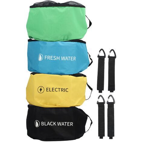 QORVA-Jeffergarden Sacs de rangement pour tuyaux de camping-car, sac d'accessoires multifonctionnel pour tuyaux d'égout, tuyaux d'eau noire frache, cordons électriques à 4 couches
