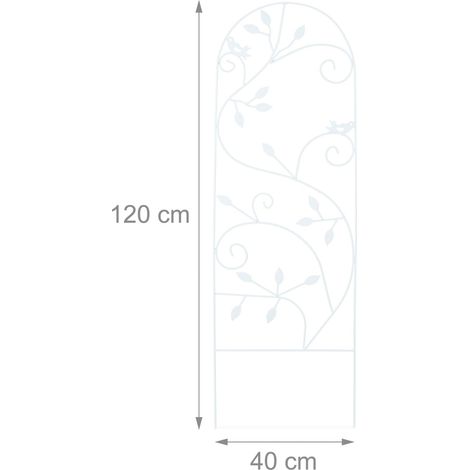 Traliccio da giardino curvo decorativo in ferro 120 x 40 x 0,5 cm migliora la crescita delle piante in metallo nero 130005511
