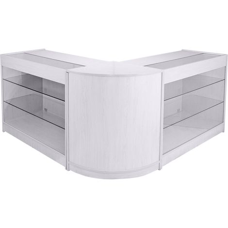 MonsterShop - Set Capricorn con 3 Banconi da Negozio e Reception Bianco Brillante Elegante (1/5)