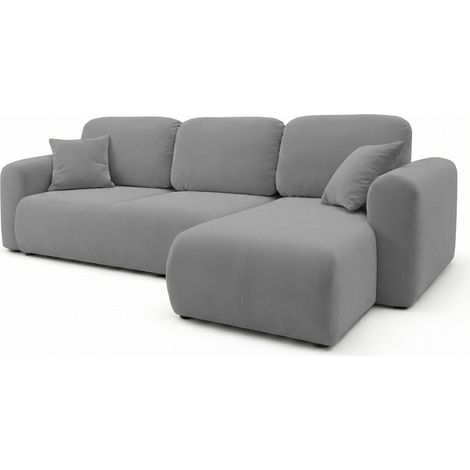 Selsey OLIDO – Ecksofa mit Schlaffunktion, universal, Grau-Samt (1/5)