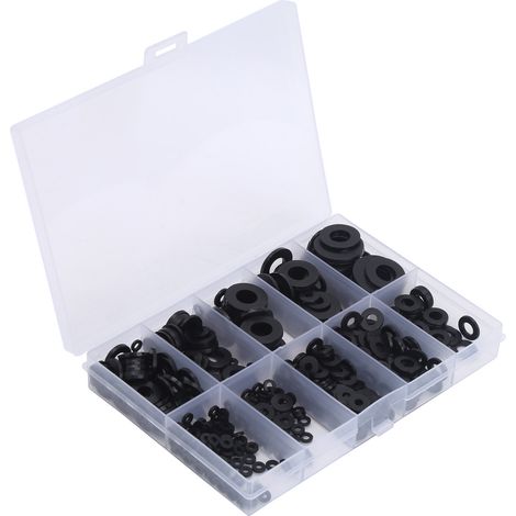 Lot de 500 rondelles en nylon noir pour applications industrielles (M2, M2.5, M3, M4, M5, M6, M8, M10) (1/4)
