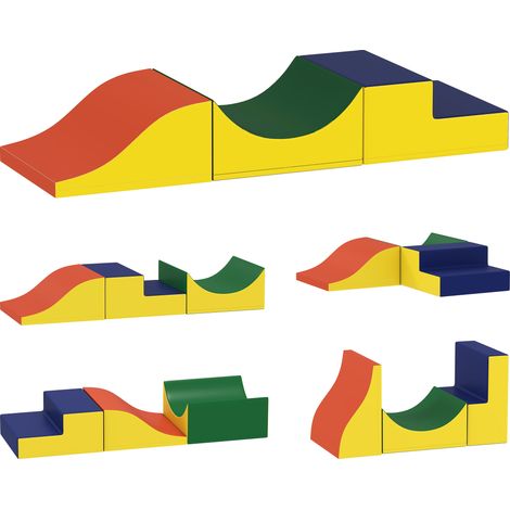 3-teiliges Kletter- und Krabbelset für Kleinkinder, Kunstleder, Schaumstoff, Gelb