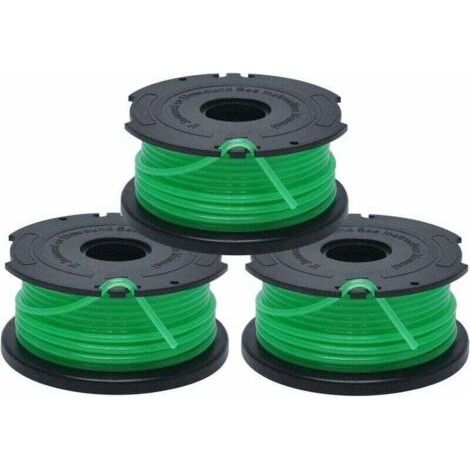 Bobines de Rechange pour Coupe-Bordures, Bobine A Déroulement Automatique, 3 x 6 m de Fil en Nylon et Résistant, Fil de ⌀2 mm Fontainebleau Lot de 3 Vert (1/4)