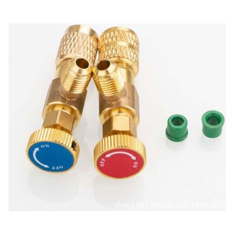 Lot de 2 pièces Adaptateurs de Remplissage Réfrigérant Sécurité Coupleur Rapide Climatisation R410 R22 (1/3)