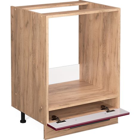 Mobile per forno da incasso Fame-Line, Rosso bordeaux lucido, 60 cm senza piano di lavoro, Vicco (1/5)