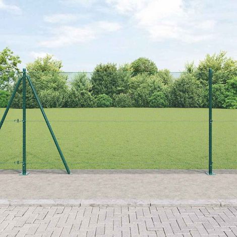 Zaunpfosten Grün 10 x 1,2 m (12 x 12 mm Draht) Stahl und PVC
