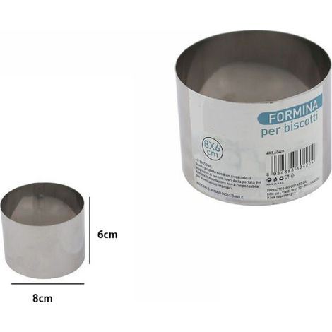 Trade Shop - Set 12 Pezzi Forme Formina Stampi Per Dolci Torte Biscotti Rotonde 8x6 Cm 60420 - (1/2)