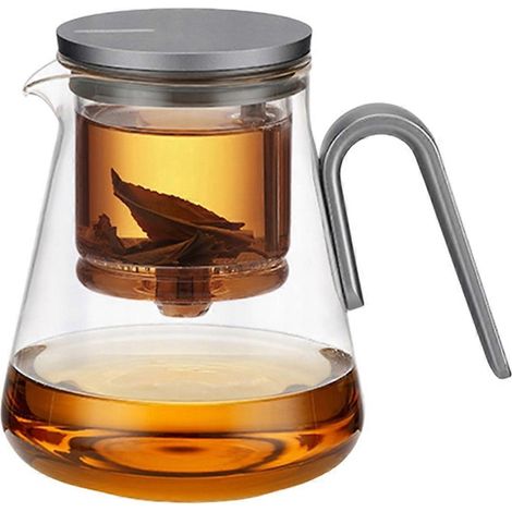 Théière à interrupteur magnétique, service à thé haut de gamme, séparateur d'eau pour le thé, accessoire pour la préparation du thé à la maison, théière en verre résistant à la chaleur (1/5)