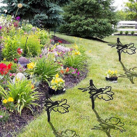 Piquet de jardin en fer forgé avec silhouette de fée, décoration de Nouvel An (1/4)