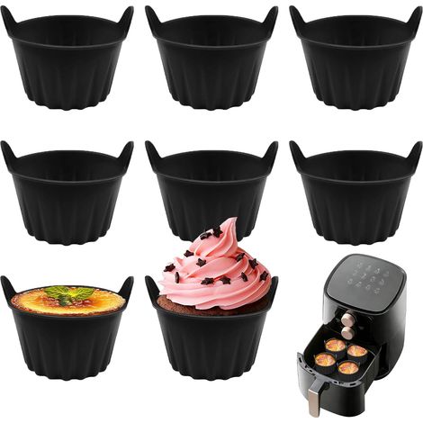 8 Moule Silicone, Air Fryer, 6x7 Cm, Résistant Chaleur, Lavable Lave-vaisselle, Cuisine Famille (1/5)