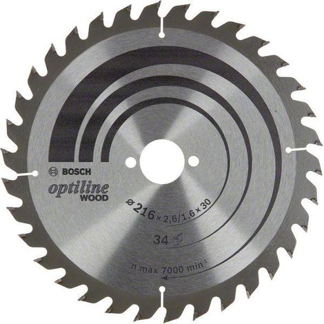 Bosch Accessories Optiline 2608838409 Lama circolare 216 x 30 x 1.6 mm Numero di denti: 34 1 pz.