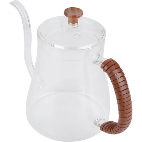 Wasserkocher mit dickwandigem Schwanenhals aus Glas, geeignet für Tee, Kaffee und Filterkaffee, 600 ml (1/5)