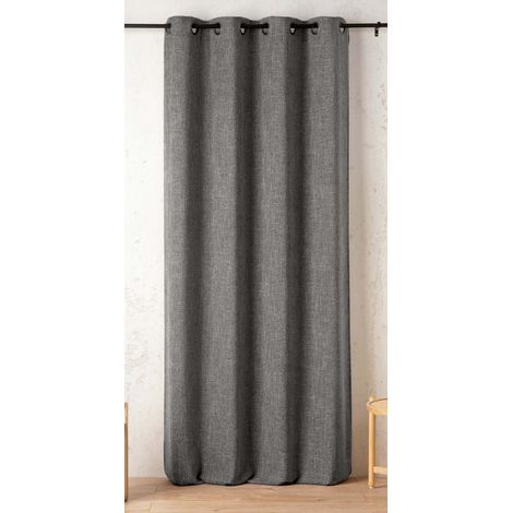 Rideau tamisant - Effet lin authentique Gris 145x240 cm
