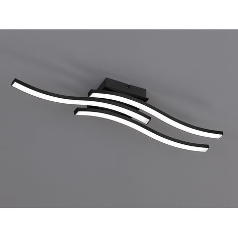 LED Deckenleuchte ROUTE Metall Schwarz, Breite 56cm, Warmweiß