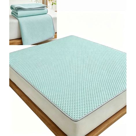 Matelas rafraîchissant auto-refroidissant pour lit – tapis de couchage d’été anti-chaleur, revêtement frais et agréable pour chambre à coucher, 120200cm, Vert (1/5)