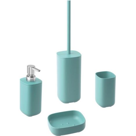 Ensemble d'accessoires de salle de bain turquoise