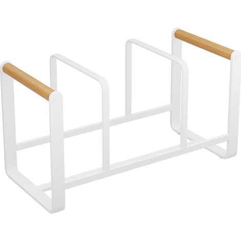 Étagère organiseur de casseroles en acier au carbone, gain de place, égouttoir d'évier, 3 compartiments, rangement pour poêles et casseroles (1/5)