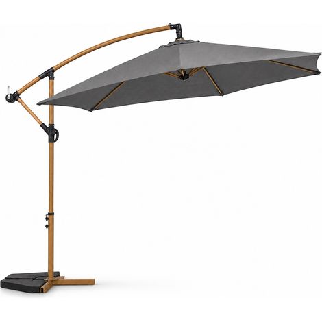 Ombrellone decentrato ottagonale Ø 300 cm grigio PORTICCIO