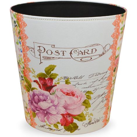 Vaso caspò portapiante cestino in plastica fantasia floreale cm 27 x 20 x h 27