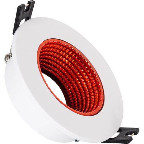Portafaretto Downlight Circolare Basculante Colorato per Lampadina LED GU10 / GU5.3 Foro Ø80 mm Rosso