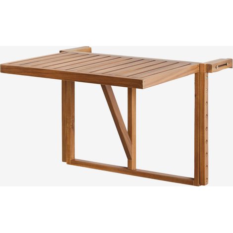 SKLUM Rechteckiger Gartenklapptisch 65x60 cm zum Aufhängen aus Akazienholz Delawer Akazie Braun