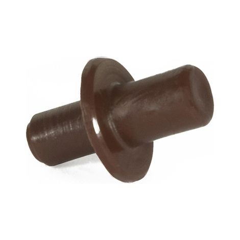 16 PEZZI - REGGIPIANI IN NYLON CON FLANGIA E PERNO 5MM - COLORE MARRONE