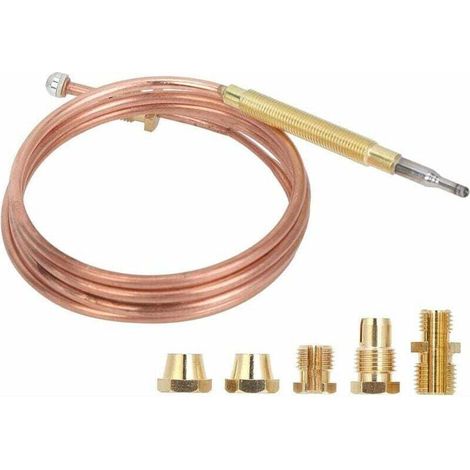 Universelles Thermoelement, Temperatursensoren mit Muttern, Ersatz-Thermoelement-Kit-Adapter für Gasöfen, Induktionskochfelder, Gasherde und Heizgeräte (1/4)