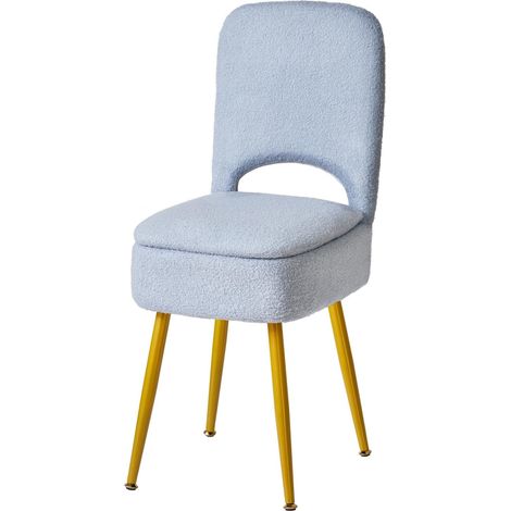 Stockage Vanity Tabouret Chaise avec Dossier Pliable, Bleu WBD027H (1/5)