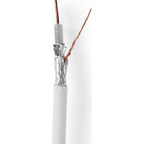 Cable coaxial sur bobin 4glte sur 75 ohm triple blindage eca 250 m coax pvc blanc boite cadeau (1/3)