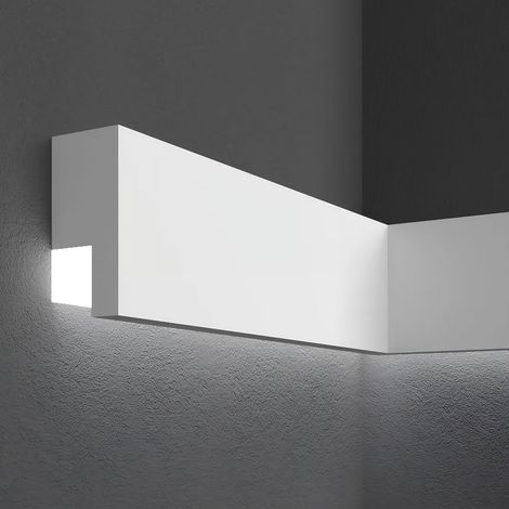 PROVISTON  Fassadenprofil  Gesims  Außenbeleuchtung  Unbeschichtet  30 x 65 x 2000 mm  Polystyrol  Weiß  Hochwertig  Robust  Langlebig  Stoßfest  2 Meter