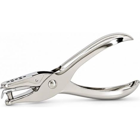 Pinza Perforatrice Monoforo 6 mm in Metallo 13 cm Fino a 8 Fogli Argentata 53034