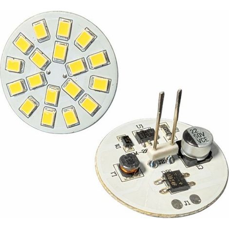 2 Pezzi Lampadina LED G4 Bispina Attacco Centrale 10V-30V DC AC 3W 12V e 24V 18 SMD 2835, Disponibili 3000K 4000K 6000K (Bianco Neutro 4000K)