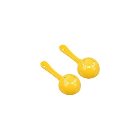 Cuillère à déjeuner en plastique, cuillère à déjeuner demi-ronde, cuillère à déjeuner antiadhésive, cuillère à déjeuner en plastique, outil pour sushi (lot de 2, jaune)-Crezuo