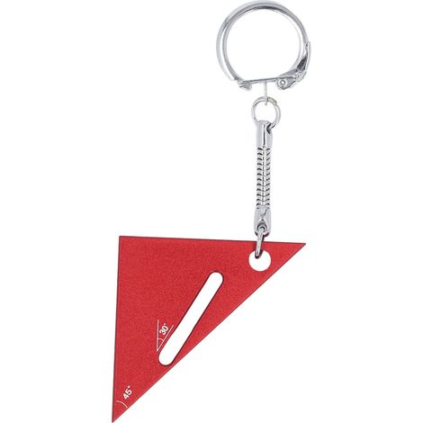 Triangle Règle en aluminium pour menuisiers, modèle rouge avec angles de 45°, 90°, 30° pour tracés précis (1/5)