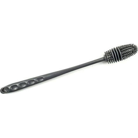 Brosse à tasses en silicone, grise, 26 cm, une pièce, pour laver les tasses, y compris les tasses thermos, sans zones inaccessibles. (1/5)