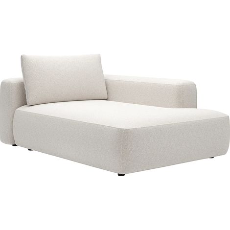 Chaise longue destra in tessuto mélange crema - DAVISO (1/5)