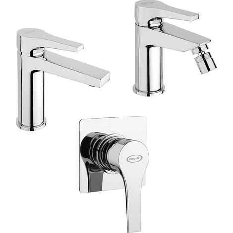 Set miscelatori lavabo + bidet + incasso doccia Jacuzzi  rubinetteria Moonlight ottone cromato per piletta click clack (1/5)