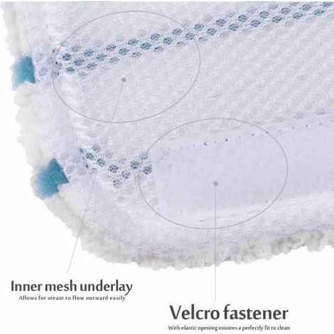 Lot de 5 lingettes microfibres rectangulaires pour Black+Decker balais vapeur - Alternative à FSMP20 (1/4)