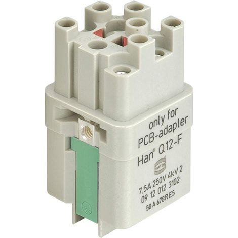 HARTING Han Q12/0 Buchseneinsatz (F) Crimp- / Quick-Lock-Anschluss (PE), 12-polig+PE 250V, 7,5A - 1 Stück