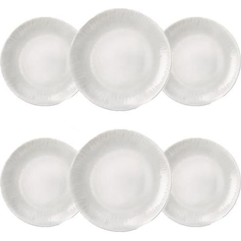 Service de 6 assiettes creuses en verre - JUANIO - JUANIO - Ø 20 cm - Verre opale - Compatible micro-ondes (1/4)