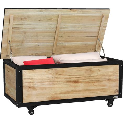 Solución de almacenamiento, materiales duraderos, fácil movilidad, color beige, 100x50x43 cm (1/2)