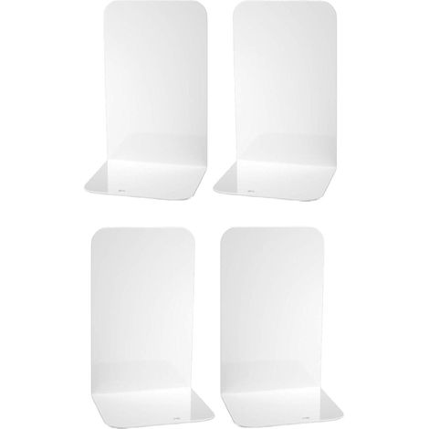 4er Set Buchstützen Metall Weiß, L-Form, Rutschfest, Büro & Zuhause (1/5)