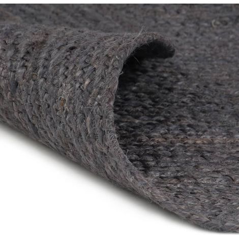 Tapis fait à la main Jute Rond 210 cm Gris foncé (1/5)