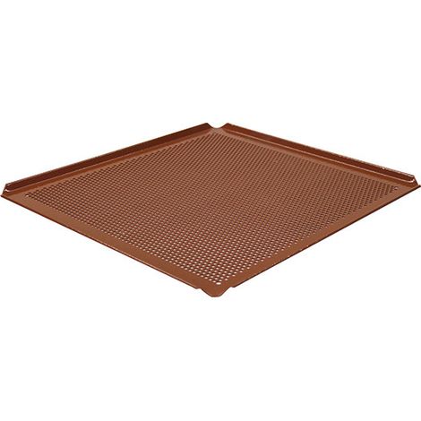 Plaque en aluminium, GN 2/3 - 4 côtés 45°, perforé, silicone 325x354x10 mm - VIRTUS