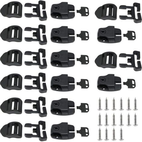 8 Ensembles de Clips de Couvercle de Bain à Remous pour Spa Loquets de Remplacement Clip de Verrouillage avec Clés et Curseurs Kit de Réparation de Loquet Cassé Noir
