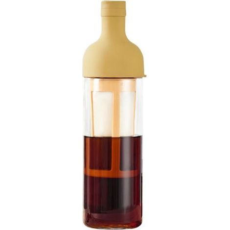 500-ml-Filterkaffeeflasche, für Cold-Brew-Filterkaffee und Tee, tragbare, kreative Kaffeeflasche aus Glas und Silikon, gelb (1/5)