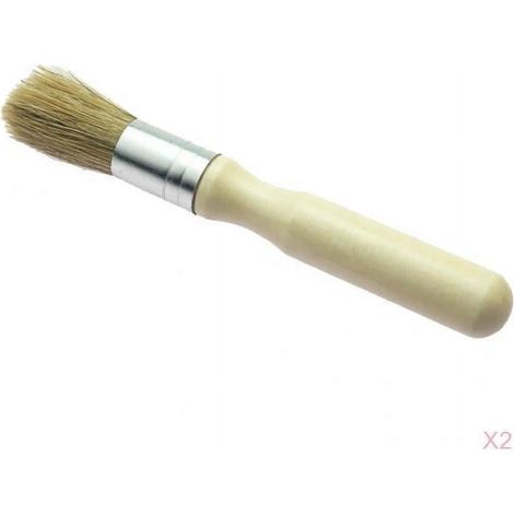 Brush Peinture - Manche En Bois Rond - Pour Aquarelle Peinture Sur Meuble Dessin - 2 Pièces