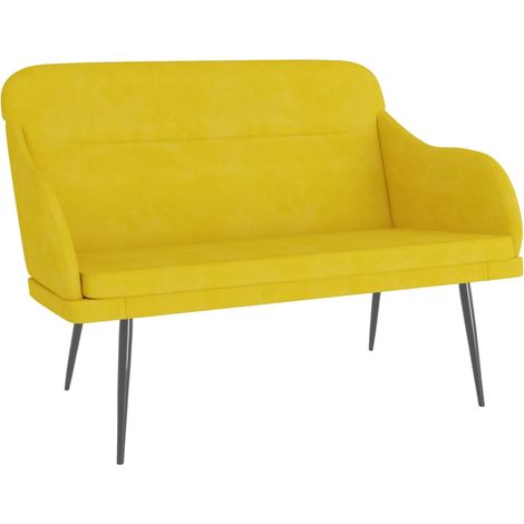 Banco de terciopelo amarillo 110x76x80 cm vidaXL (1/5)